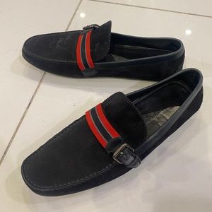 LV Blue Suede Hockenheim Moccasin